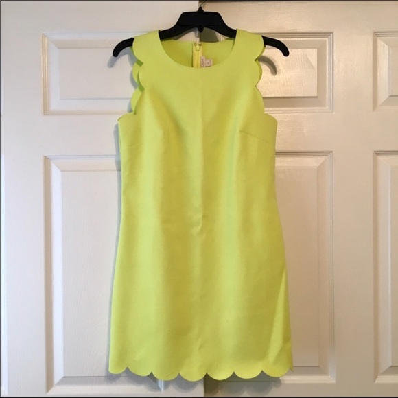 J. Crew Dresses & Skirts - J. Crew neon yellow scallop dress